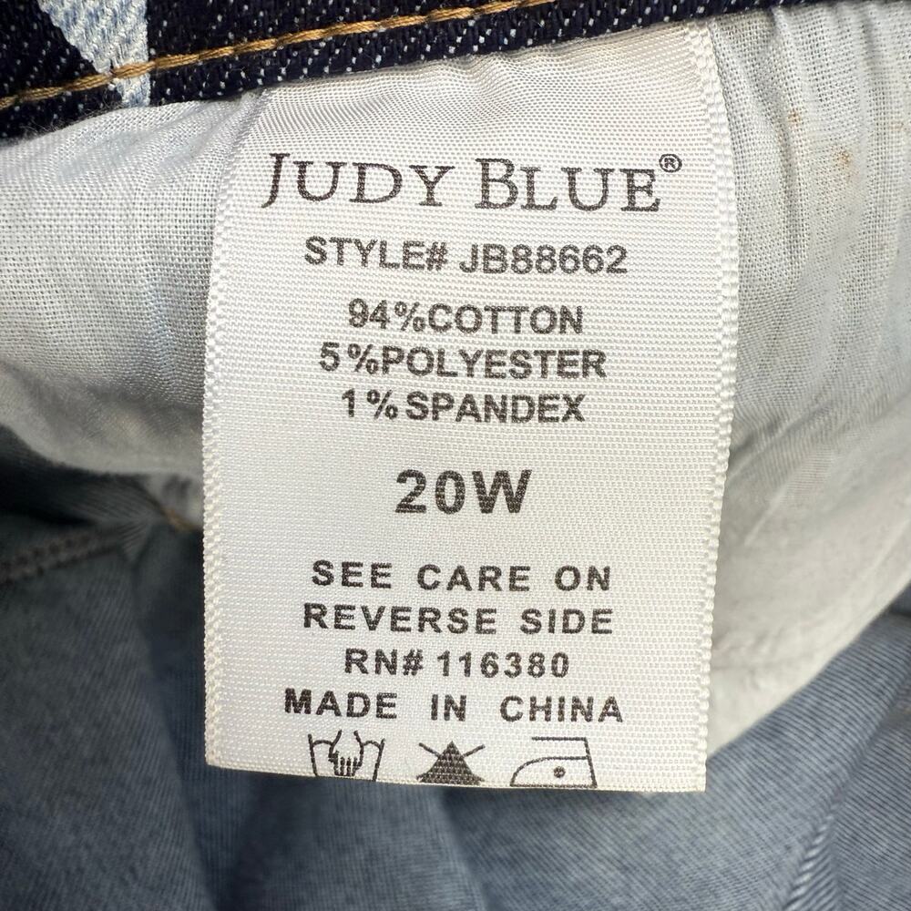 Judy Blue Jeans Women's 20W Dark Blue Star Print Flare Leg Tall Jeans Patriotic - Picture 8 of 15